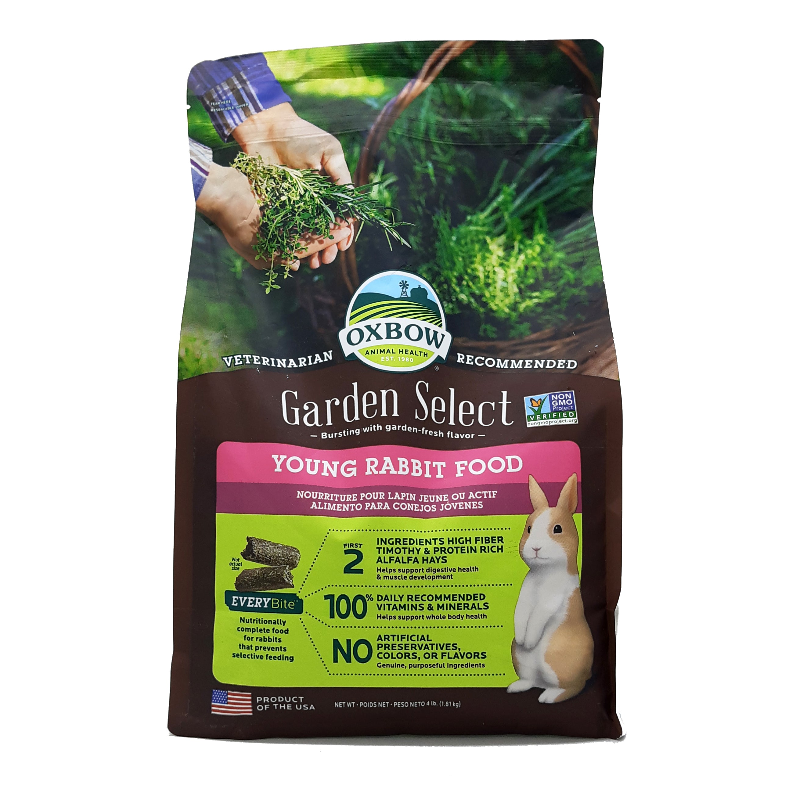 Alimento Para Conejo Joven Garden Oxbow 1.8Kg