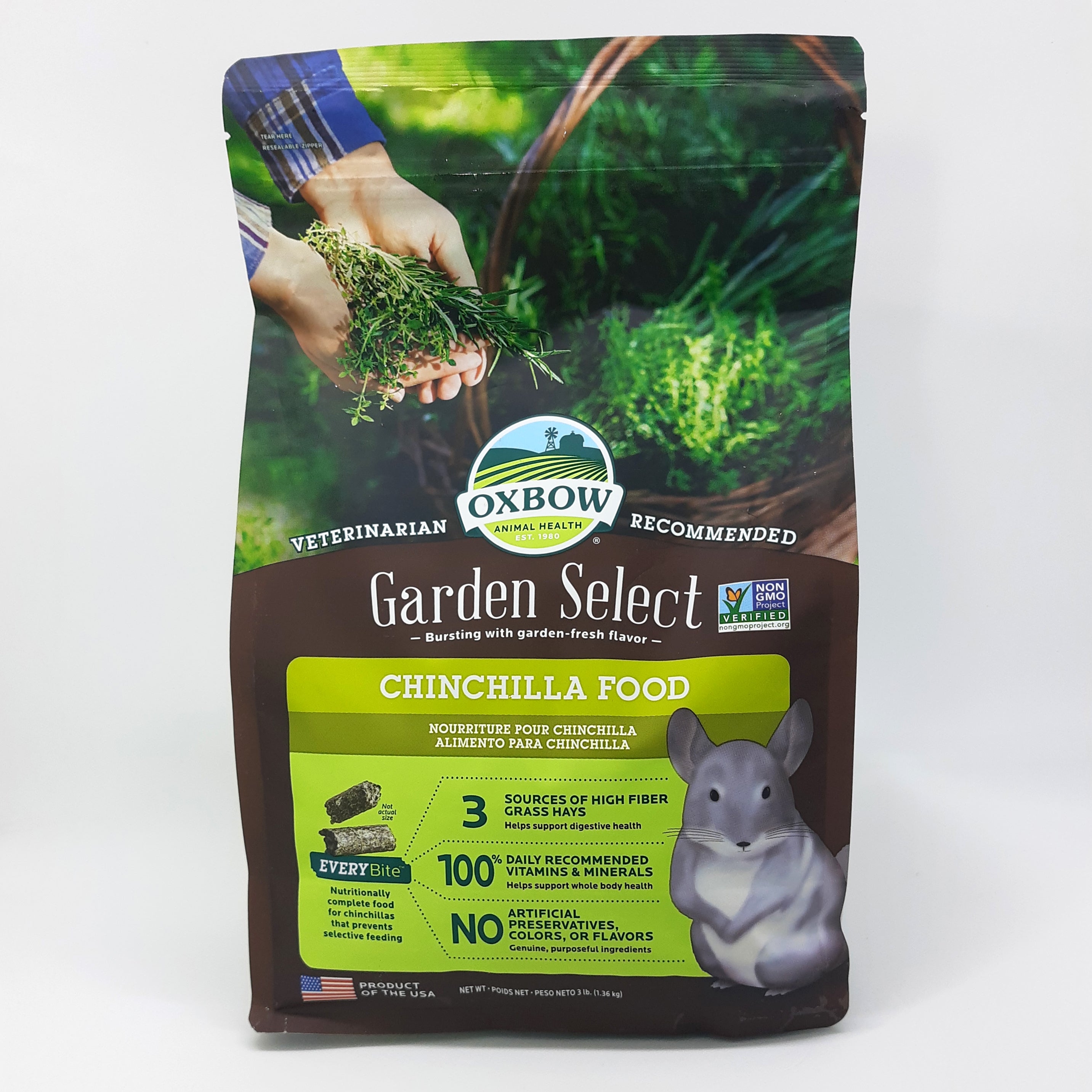 Alimento para Chinchilla Garden Select Oxbow 1.3Kg