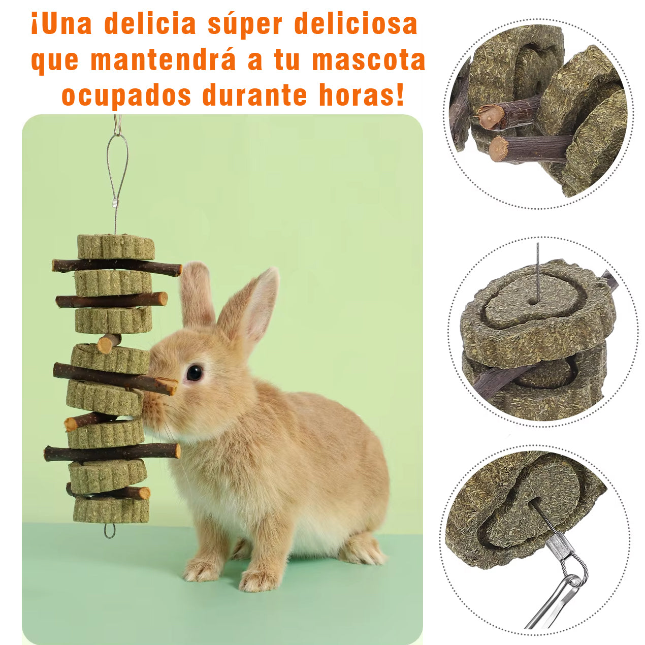 Colgante galletas de heno y palitos de manzano