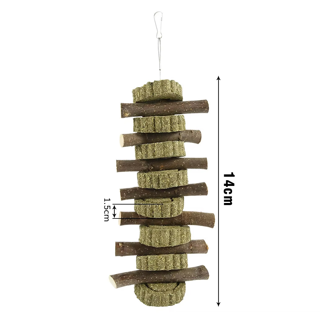 Colgante galletas de heno y palitos de manzano