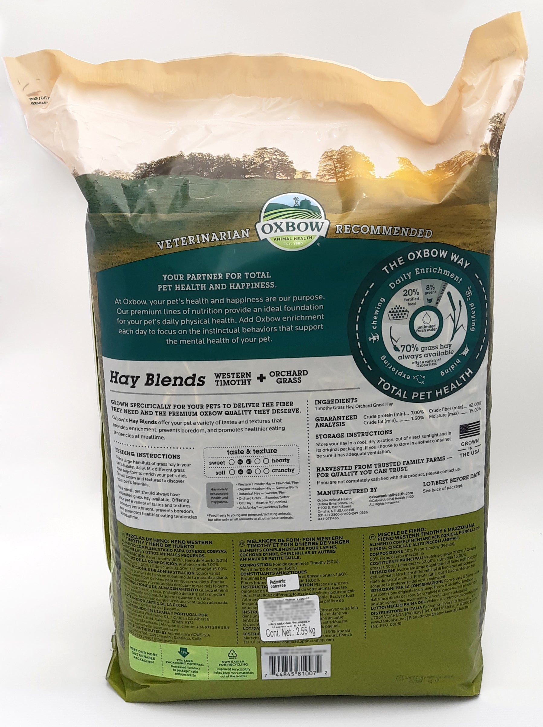 Timothy Hay And Orchard Grass Oxbow 2.5 Kg