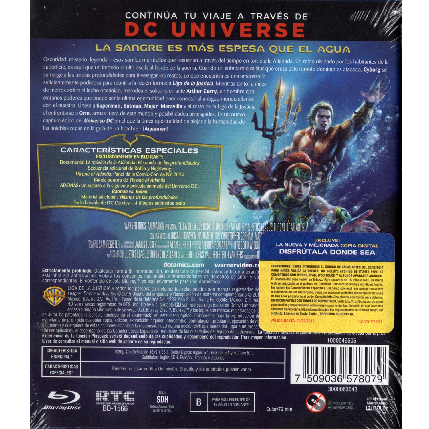 La Liga de la Justicia el trono de Atlantis Blu-ray