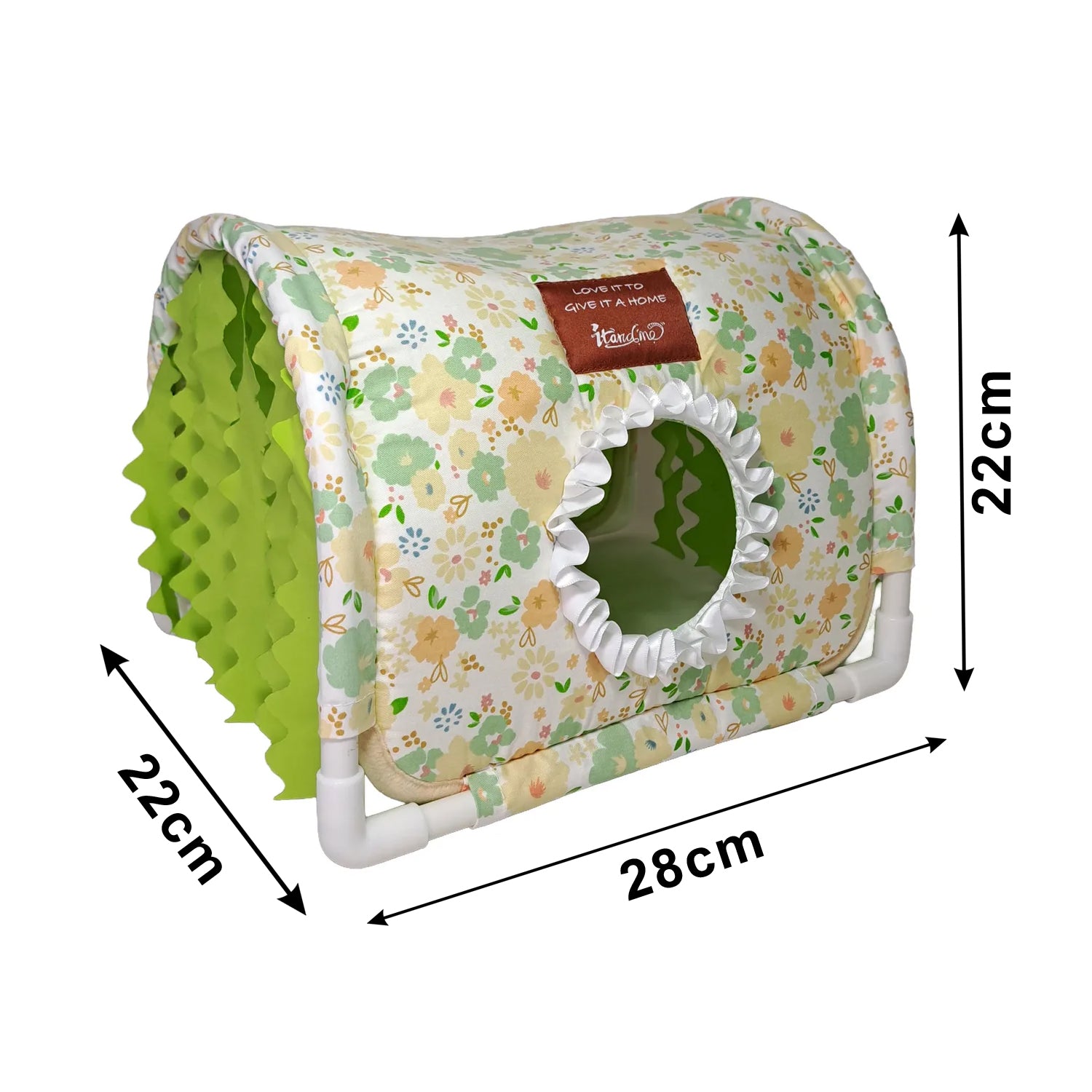 Tunel escondite de tela armable para cuyo flores verde