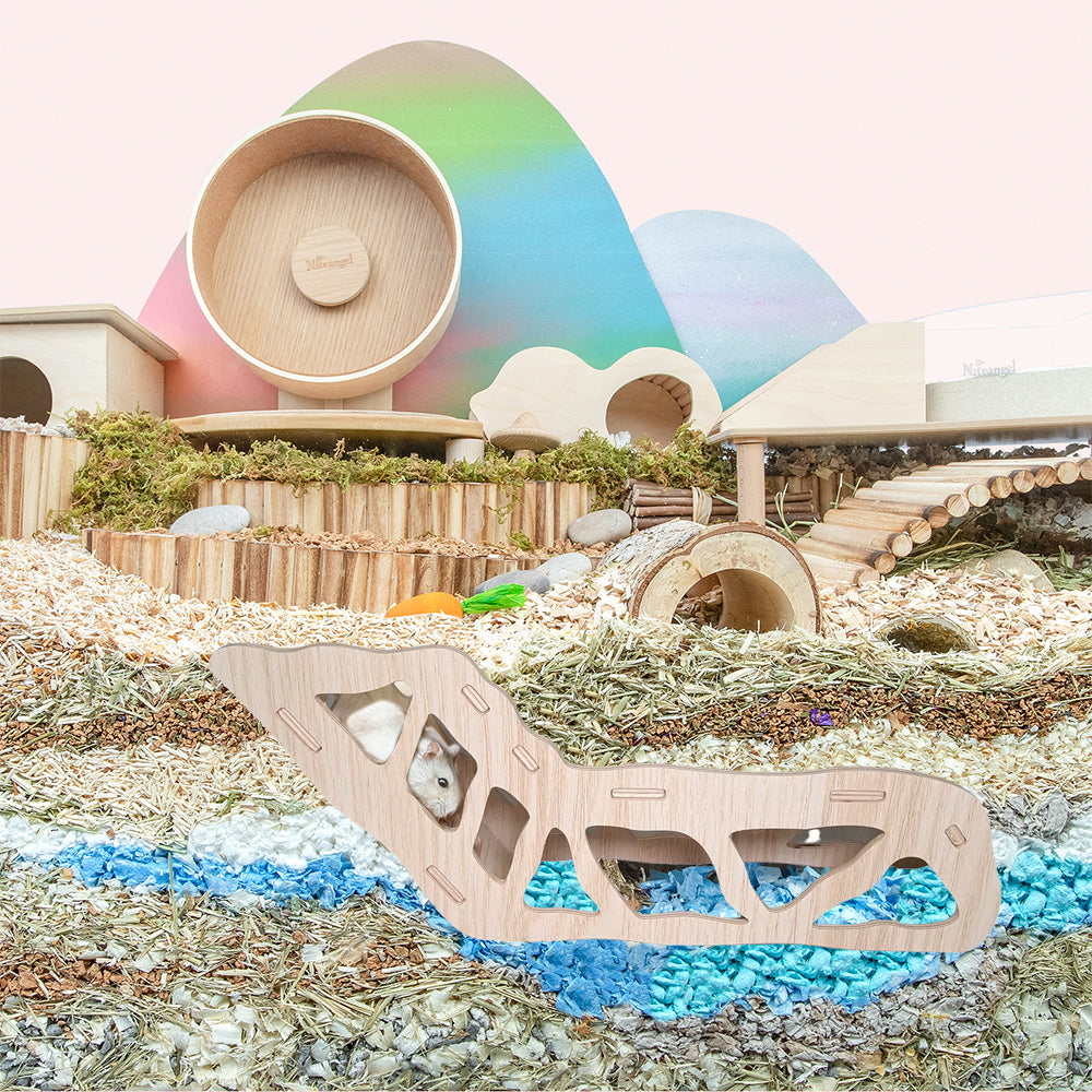 Tunel escondite de madera armable para Hamster