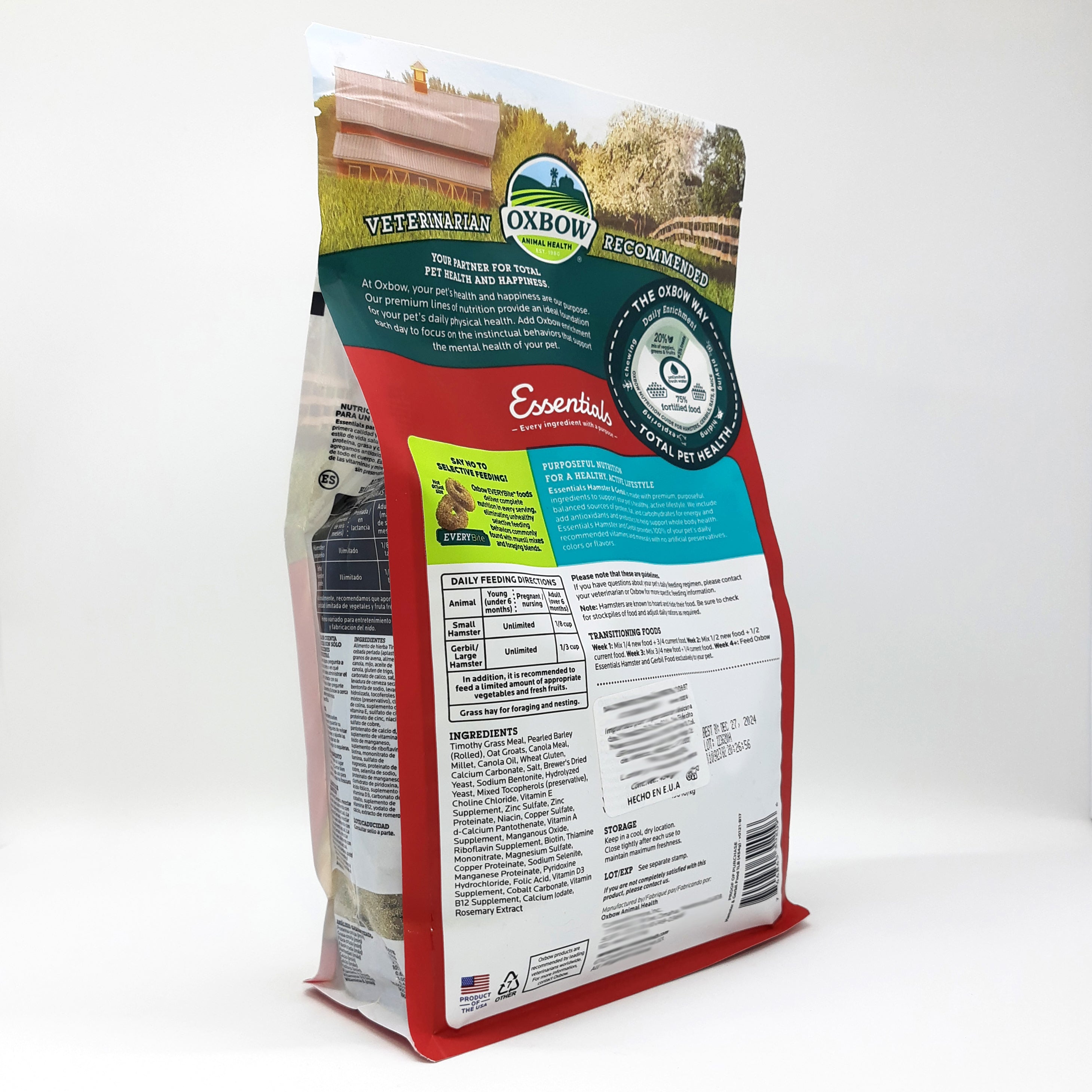 Food for Hamster and Gerbil Oxbow 453 grs