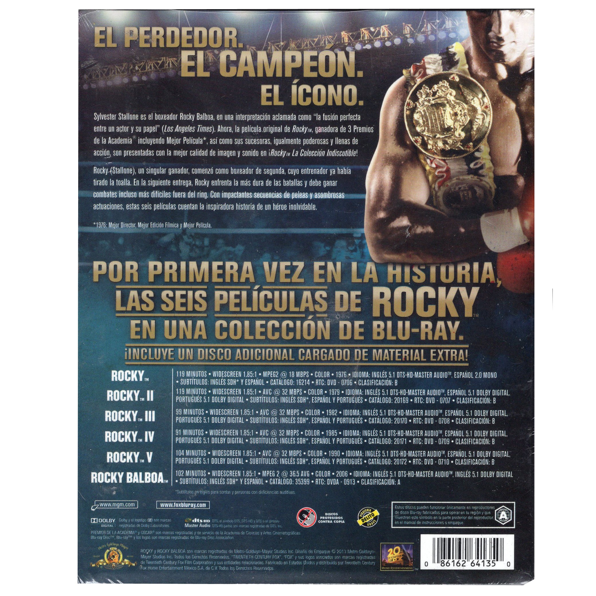 Sylvestre Stallone Rocky La Colección Indiscutible Blu-ray