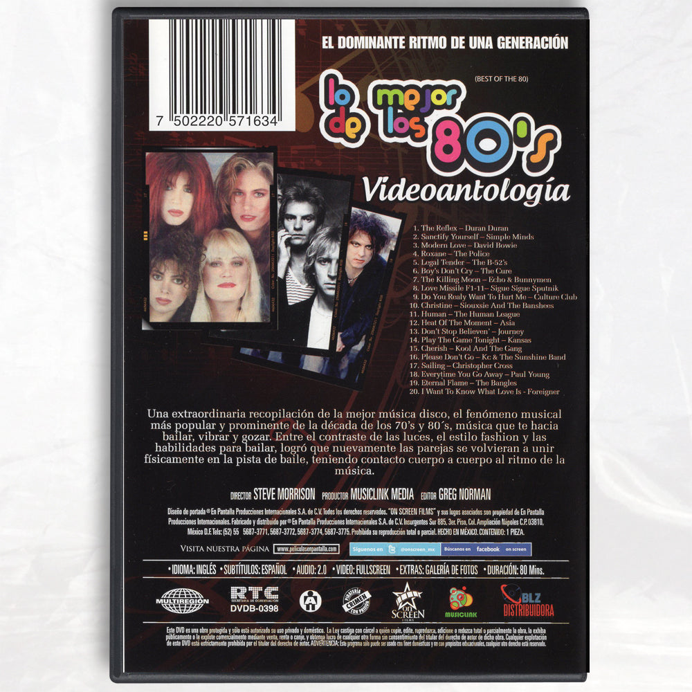 Video antología lo mejor de los 80s DVD