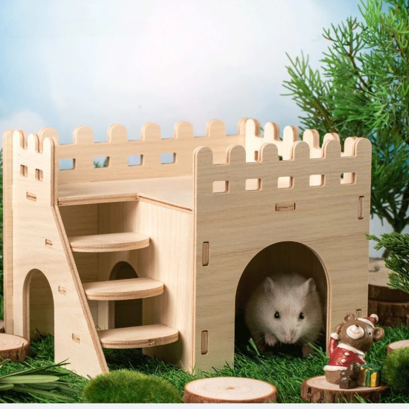 Castillo de madera armable para Hamster