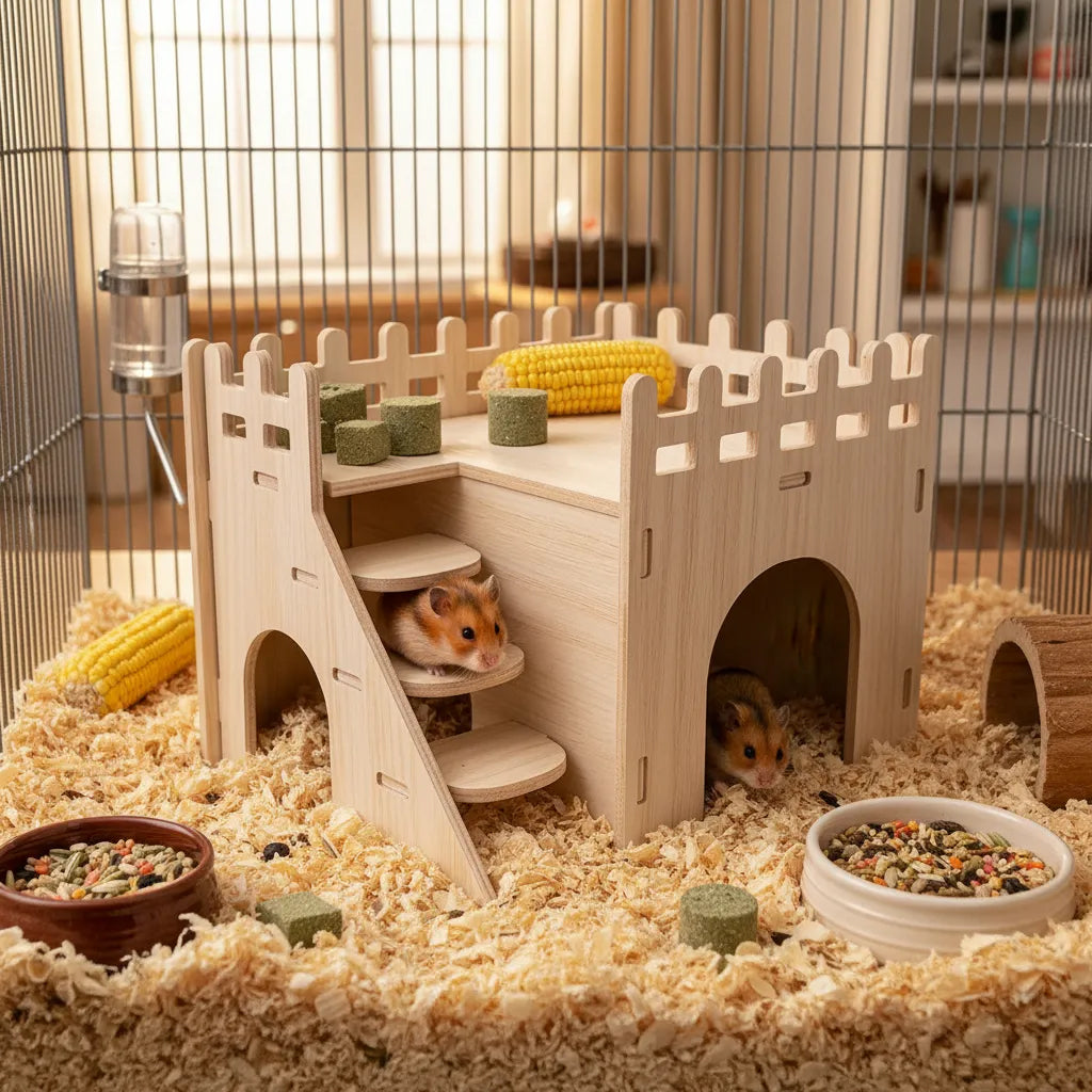 Castillo de madera armable para Hamster