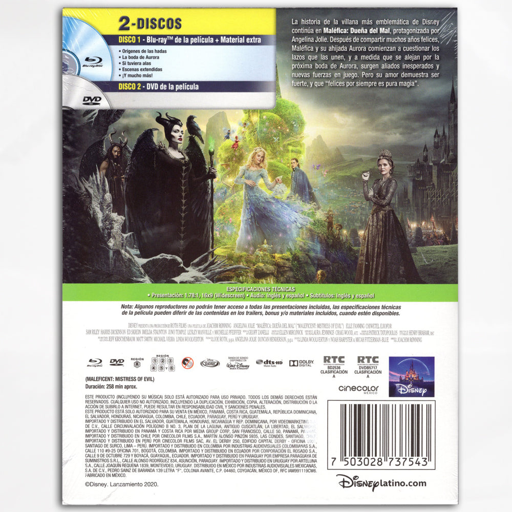 Malefica Dueña del Mal Steelbook Blu-ray + DVD