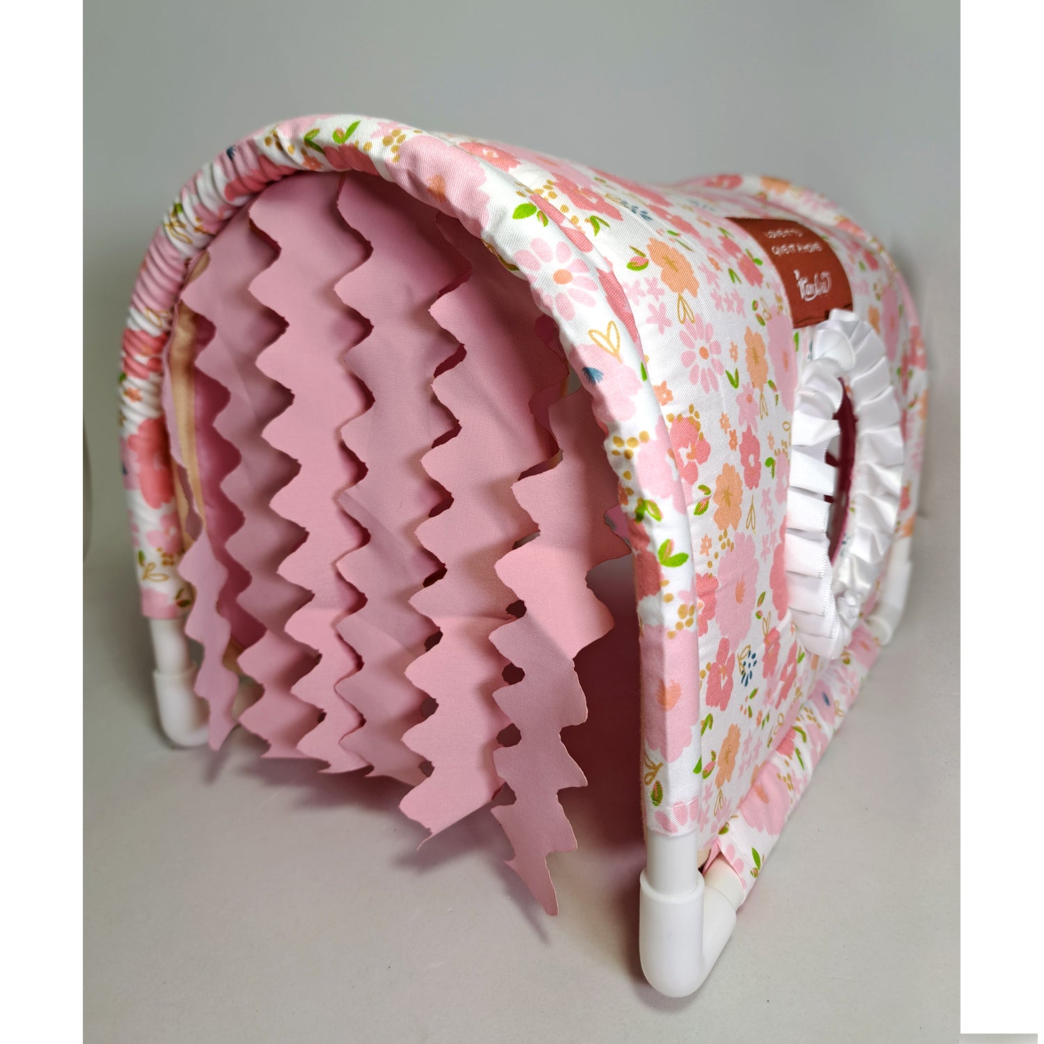 Tunel escondite de tela armable para cuyo rosa