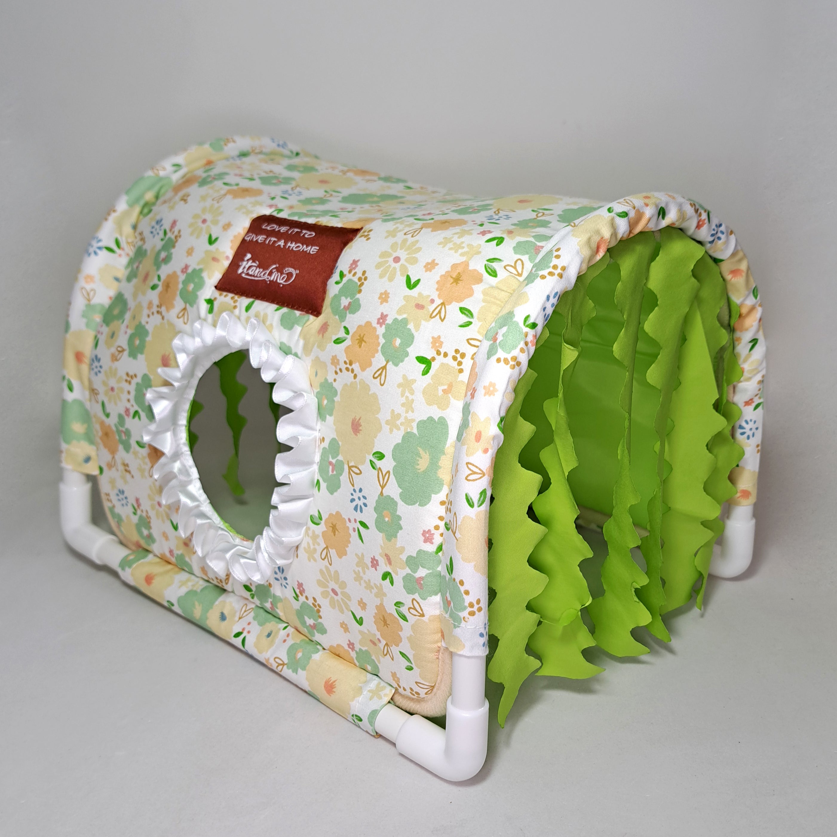 Tunel escondite de tela armable para cuyo flores verde