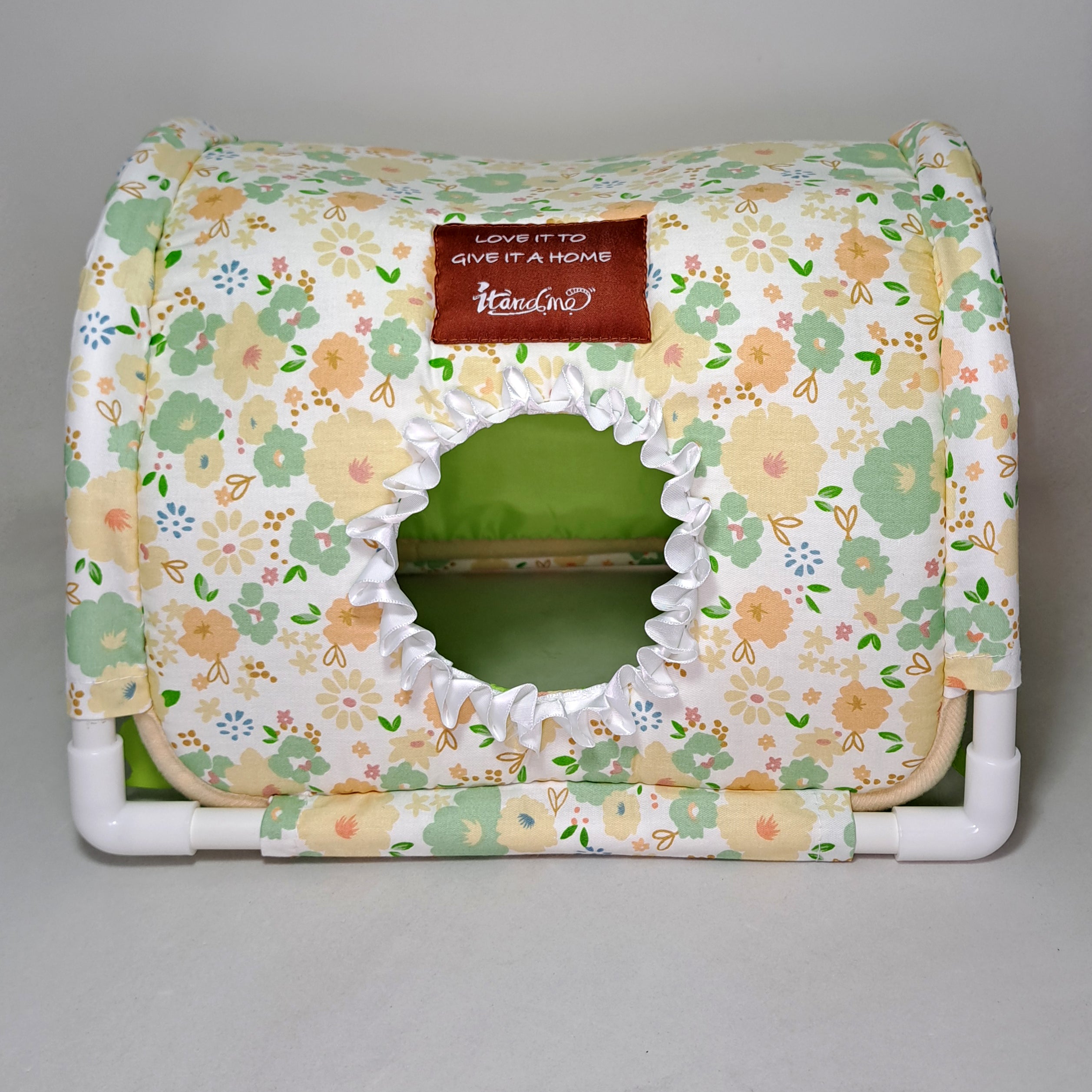 Tunel escondite de tela armable para cuyo flores verde