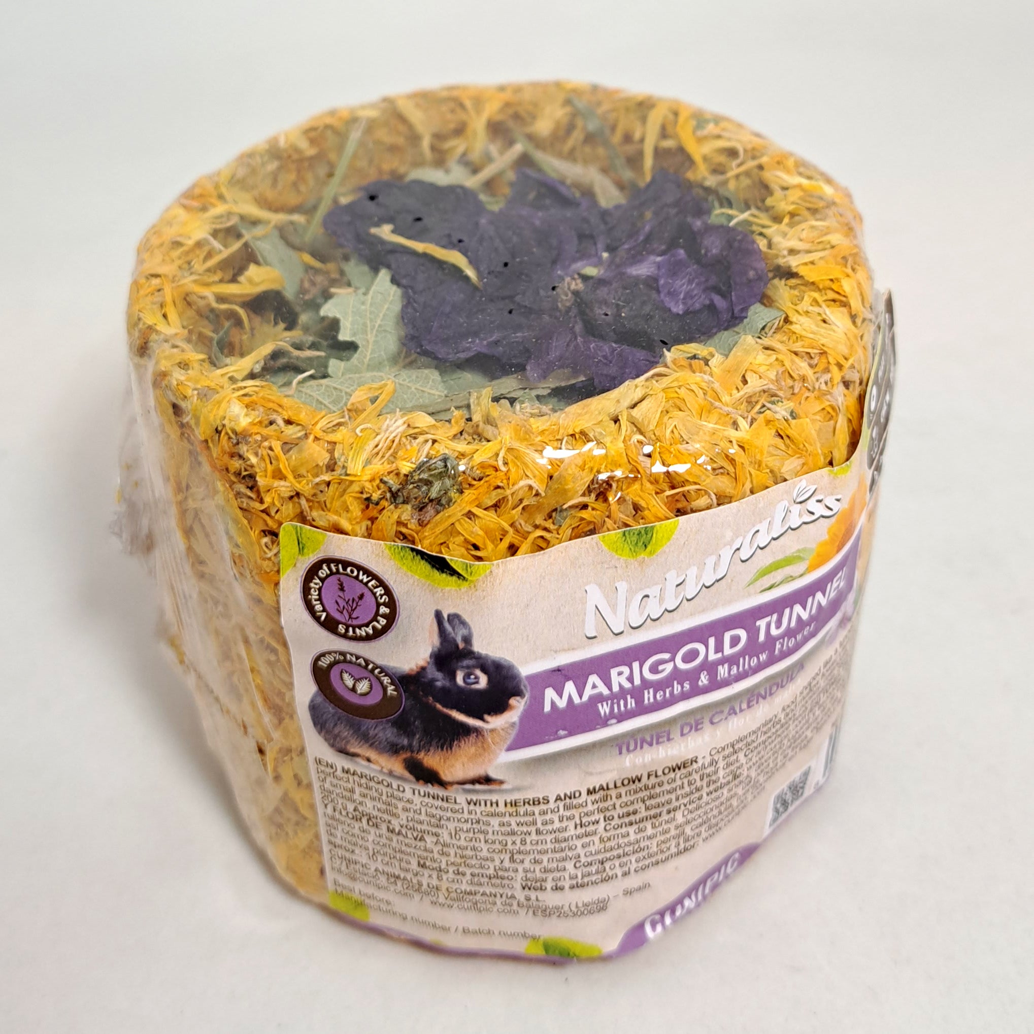 Túnel de calendula con hierbas y flor de malva cunipic