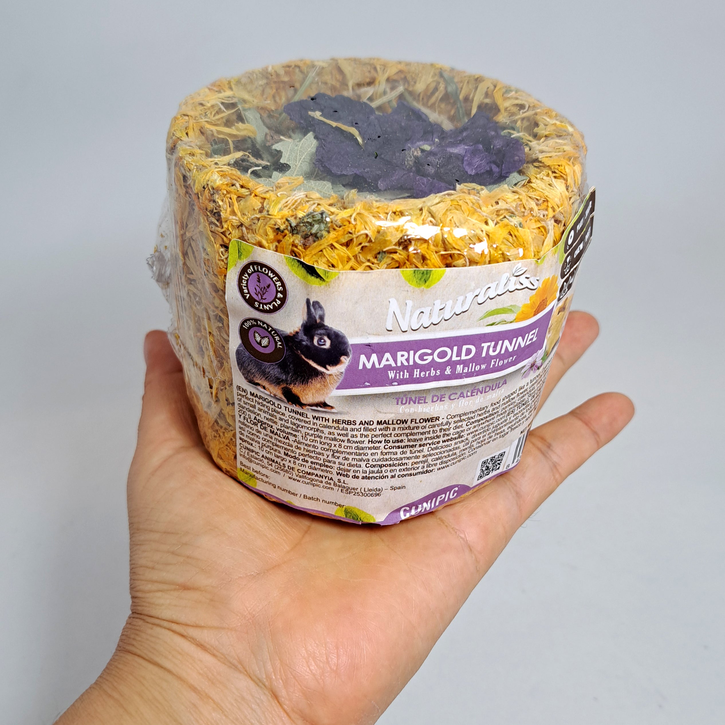 Túnel de calendula con hierbas y flor de malva cunipic