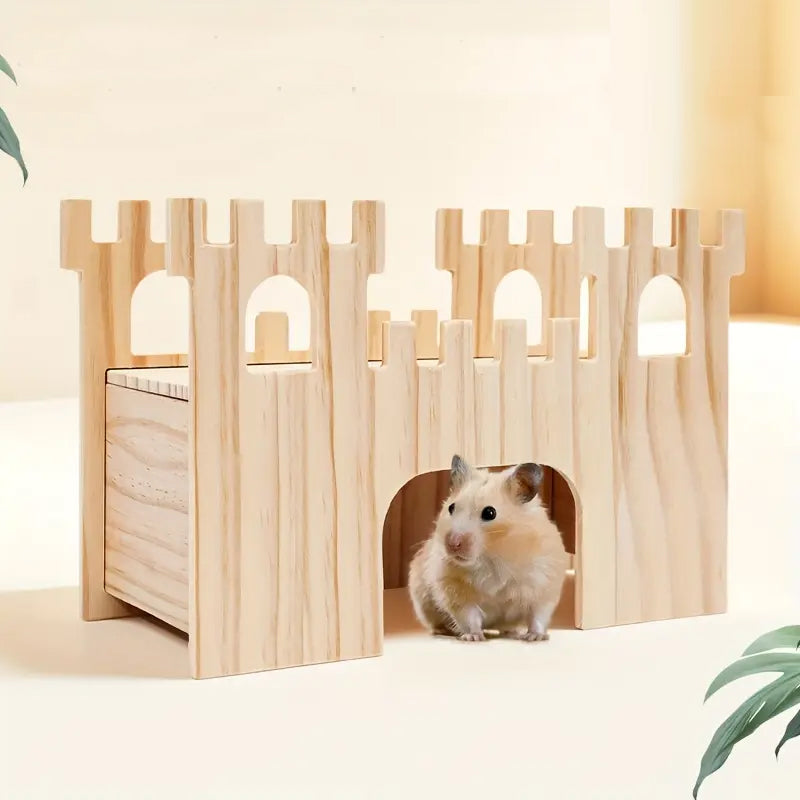 Castillo de madera de pino para Hamster