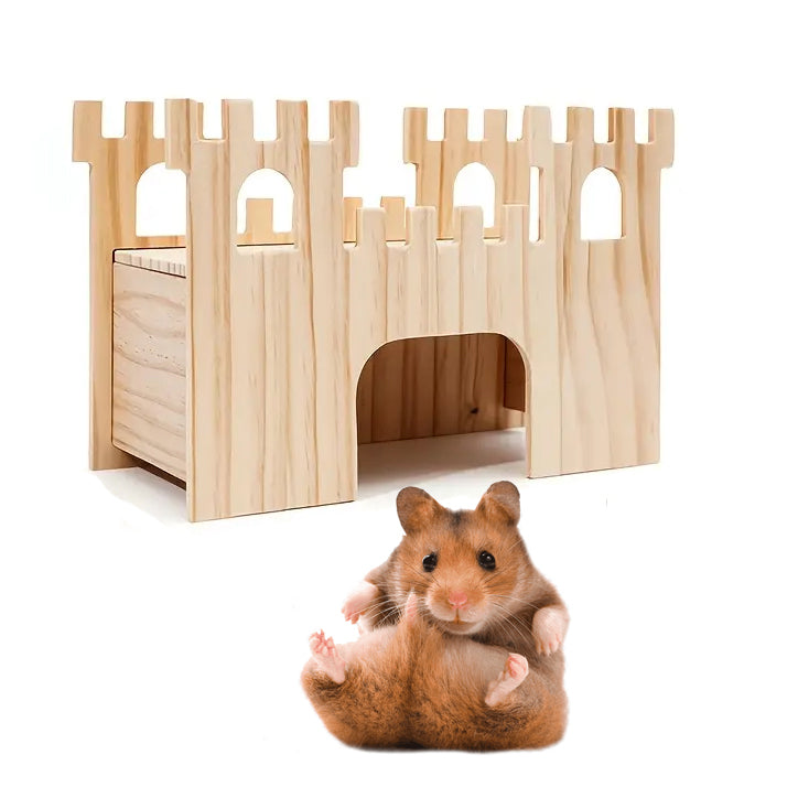 Castillo de madera de pino para Hamster