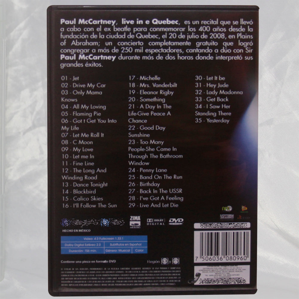 Paul McCartney Live in Québec DVD
