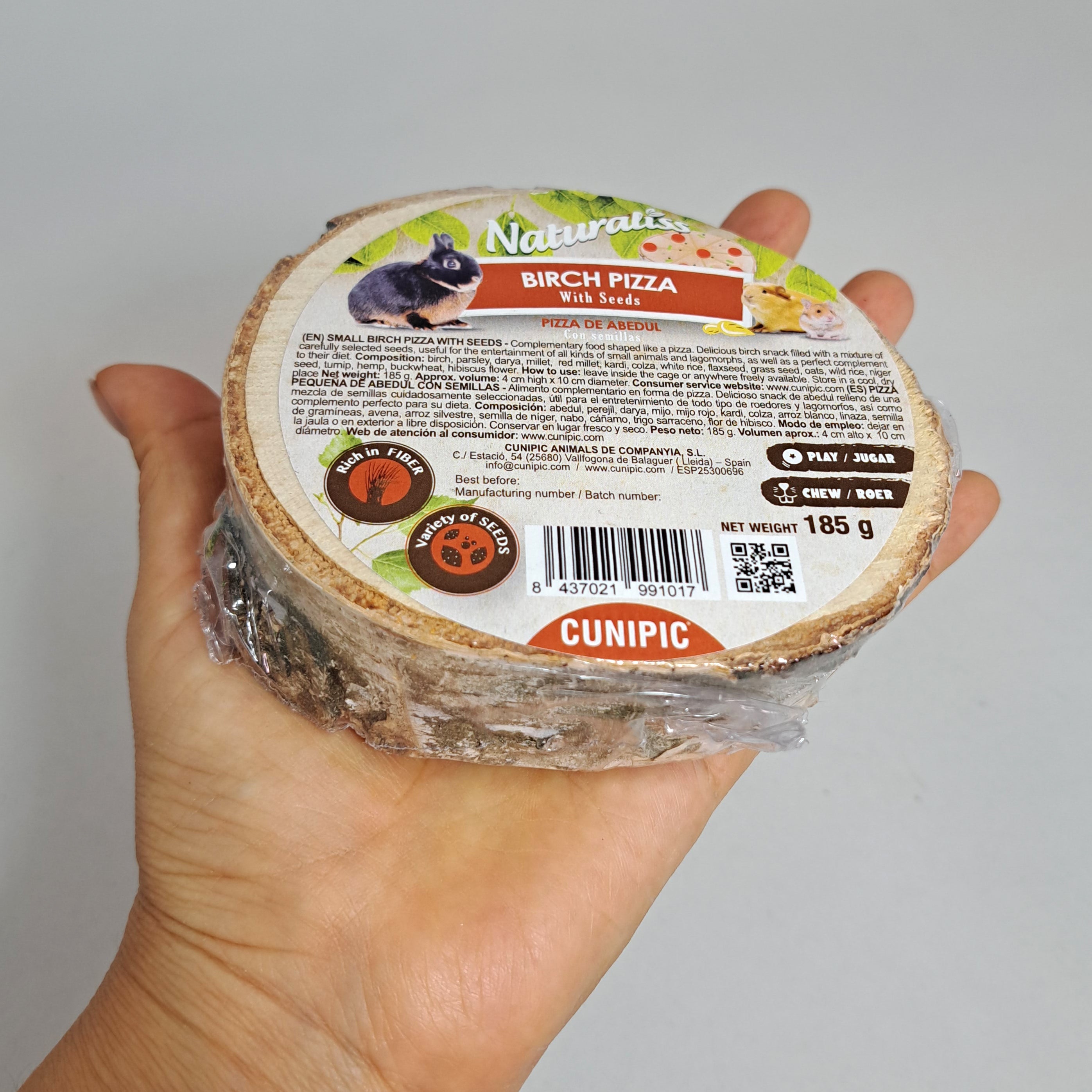 Pizza de abedul con semillas para Hamster Cunipic