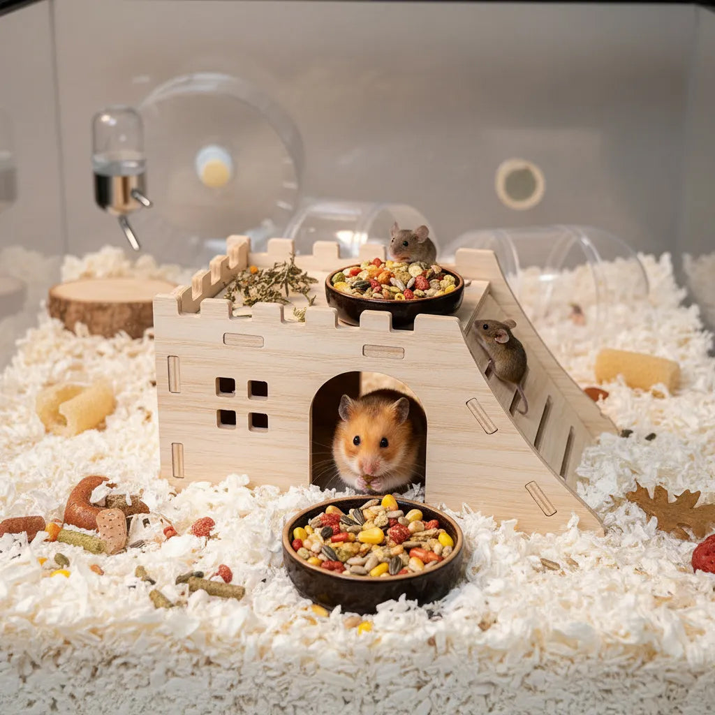 Rampa de madera escondite armable para Hamster