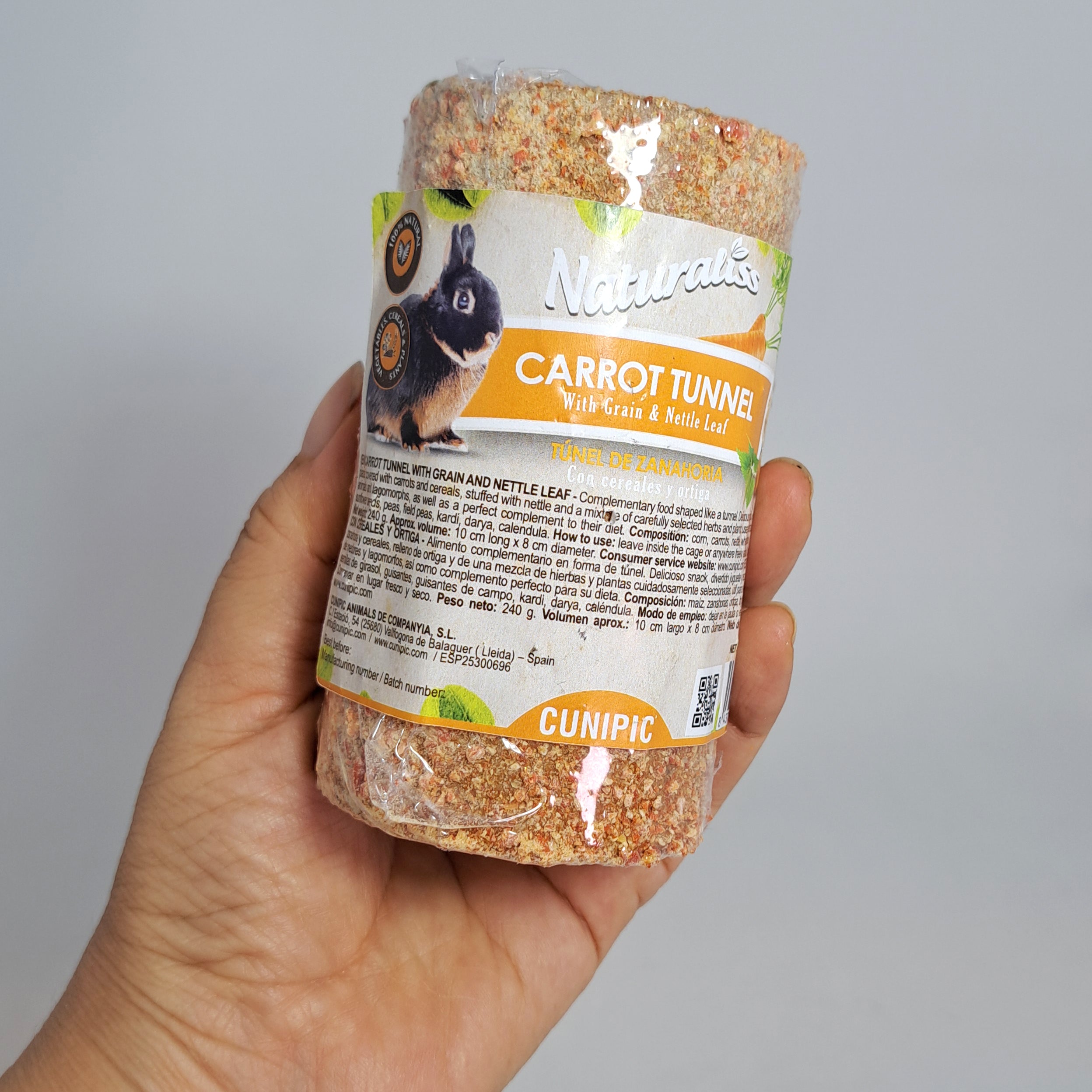 Túnel zanahoria con cereales y ortiga Hamster cunipic
